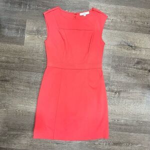 Ann Taylor LOFT Size 6 Women's Coral Sleeveless High Neck Stretch Dress​​